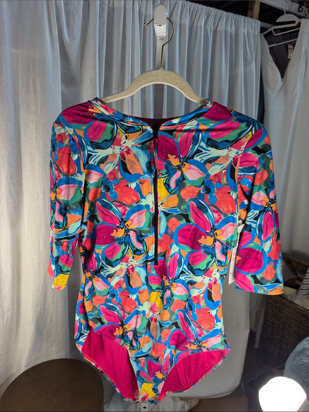 Anne Cole Multi-Color Floral One-Piece Swimsuit with Back Zip